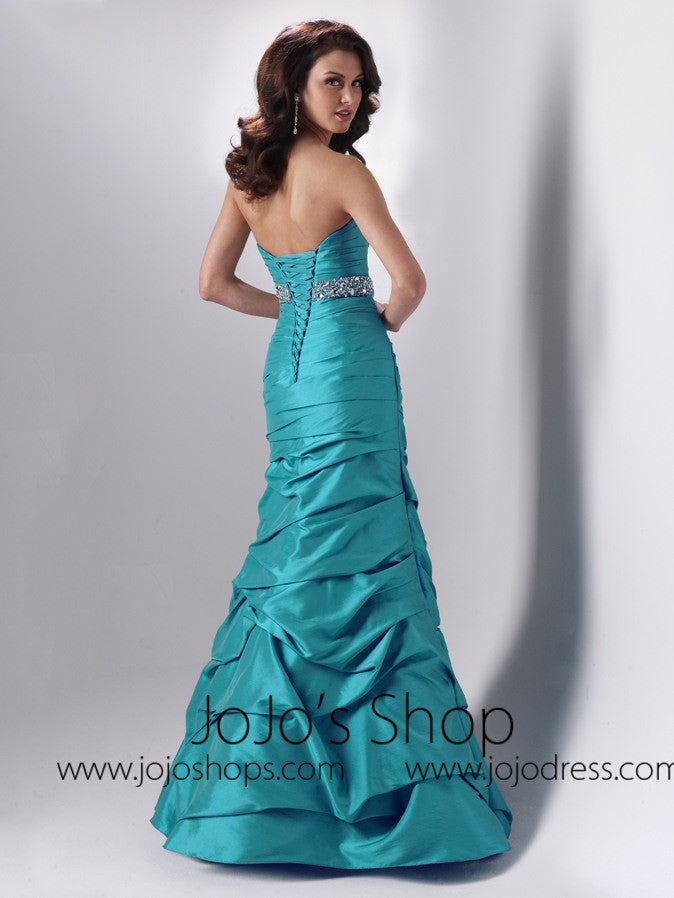 Blue Turquoise Strapless Graduation Prom Formal Dress HB2023C
