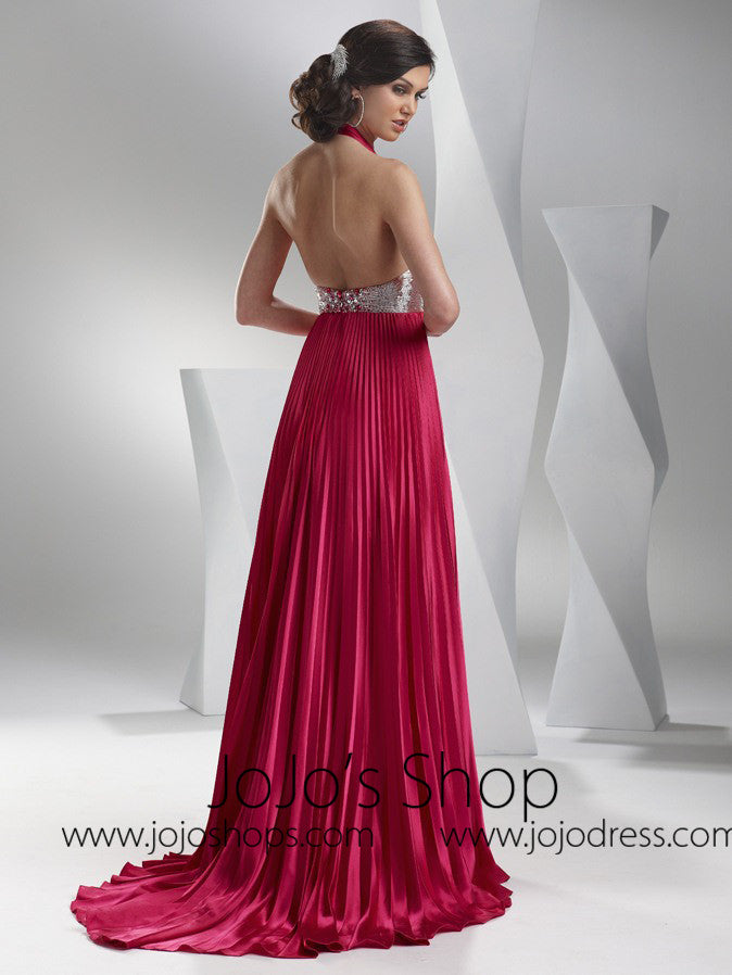 Fuschia Grecian Graduation Military Ball Gown Dress HB2028B Size 4 / Pink Fuschia Grecian Graduation Military Ball Gown Dress HB2028B Size 4 / Pink