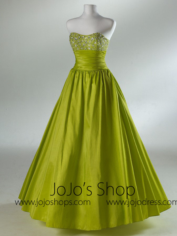 Green Strapless Ball Gown Formal Prom Dress HB2030A