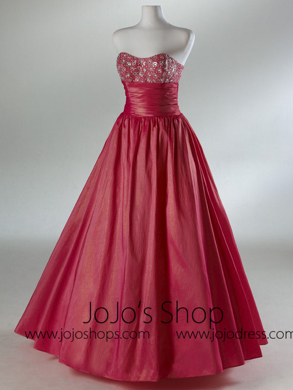 Red Ball Gown Formal Evening Graduation Dress HB2030B