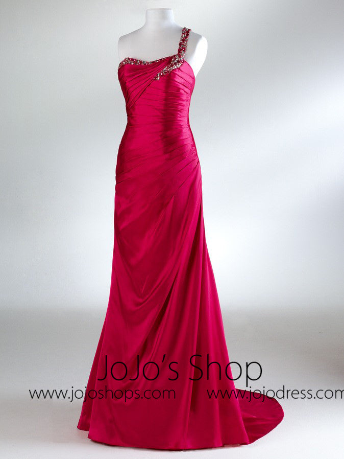 Greican One Shoulder Prom Formal Bridesmaid Dress HB2033A