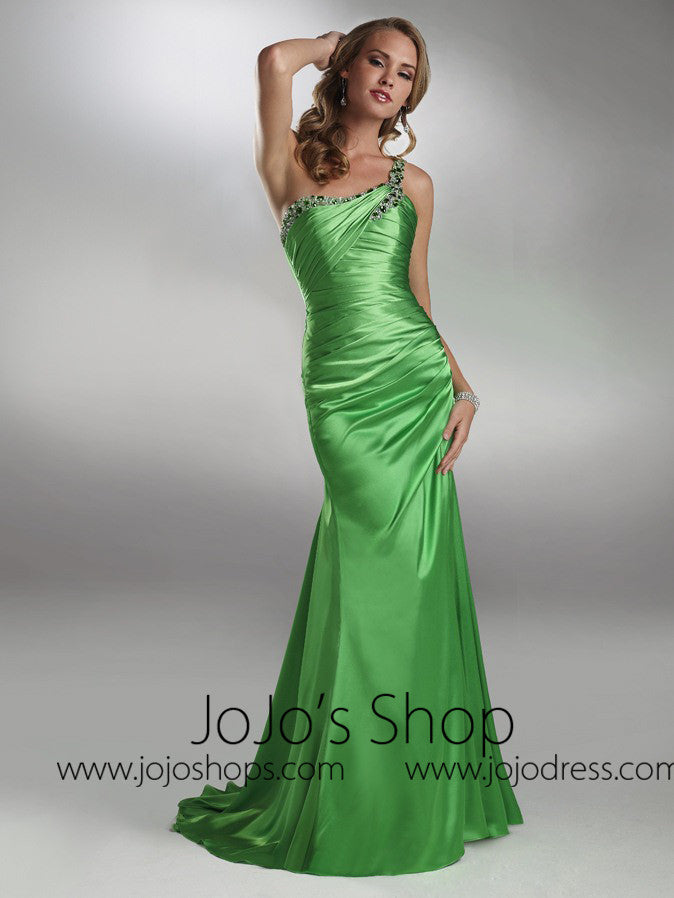 Hot Sexy Green One Shoulder Prom Formal Dress HB2033C