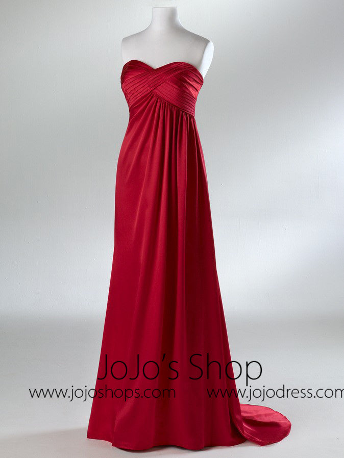 Red Empire Waist Military Ball Gown  HB2034B