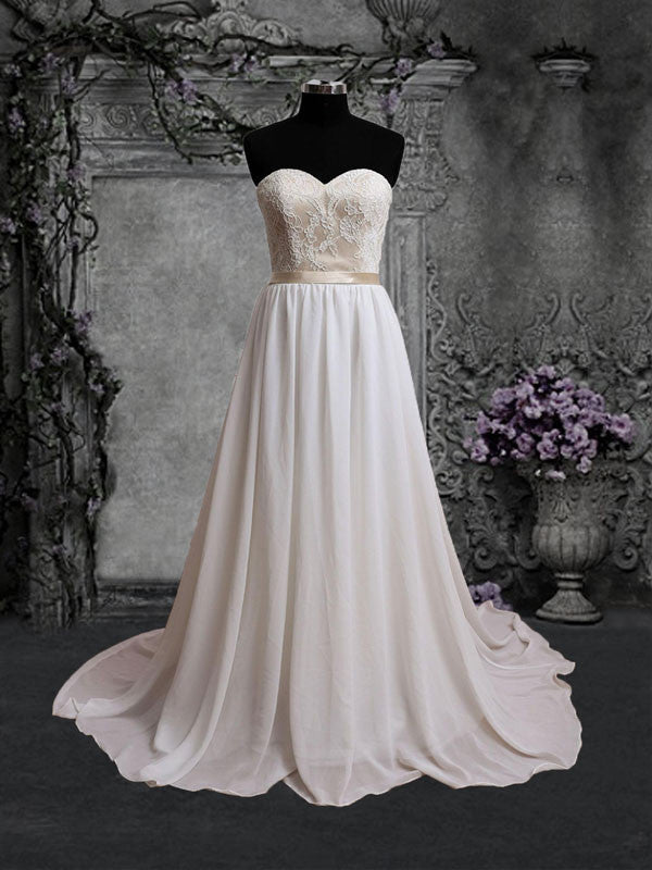 Strapless Lace Chiffon Dress | BS2002