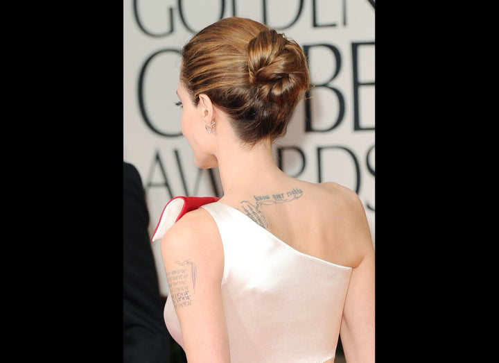 Angelina Jolie Cream Ivory Golden Globe Evening Gown