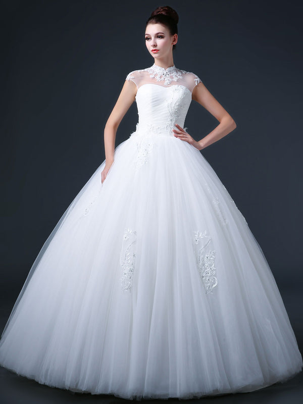 Princess Debutante Ball Gown Dress with Mandarin Collar and Keyhole C3008