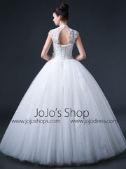 Princess Debutante Ball Gown Dress with Mandarin Collar and Keyhole C3008