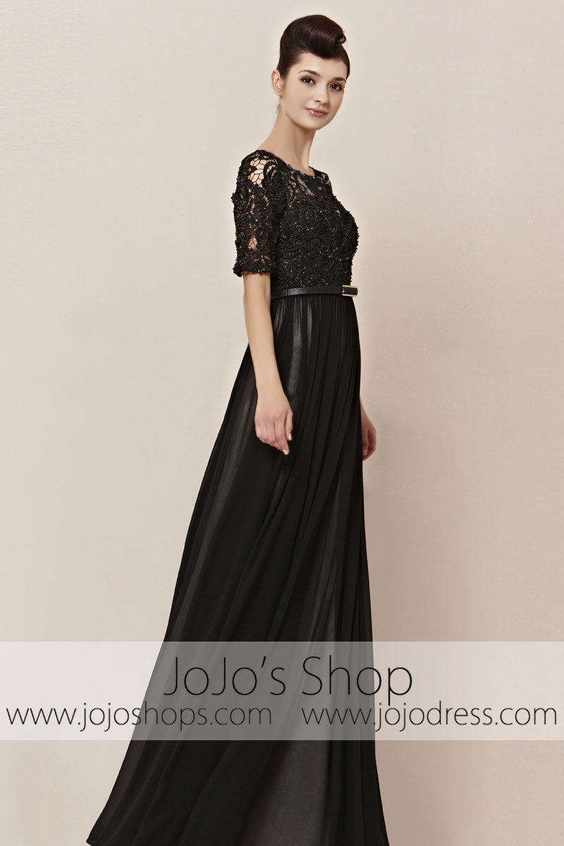 Modest Mid Sleeves Black Lace Home Coming Formal Evening Cocktail Dress CX830155 Modest Mid Sleeves Black Lace Home Coming Formal Evening Cocktail Dress CX830155