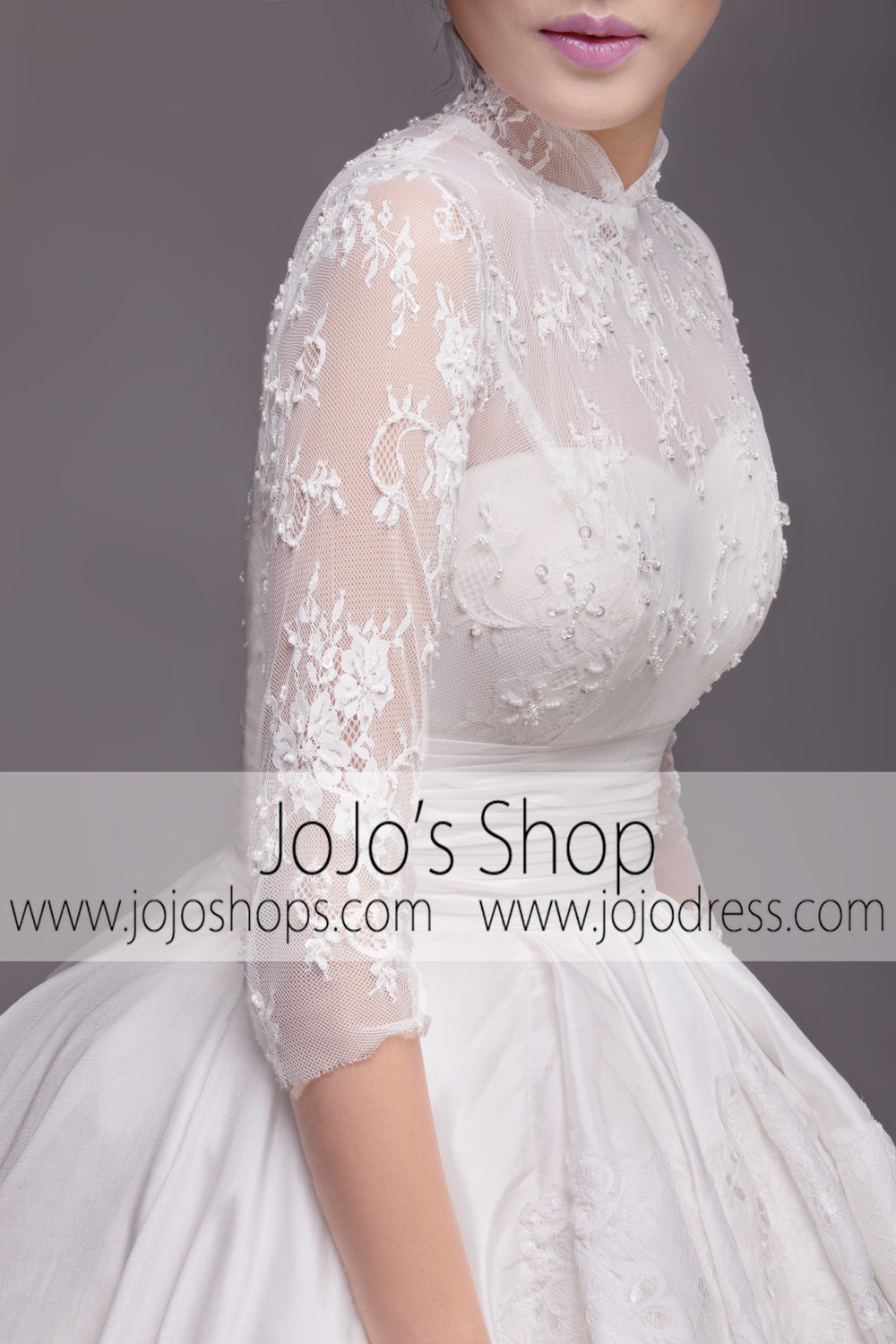 Modest Dress with Mandarin Collar and Long Sleeves | G2005