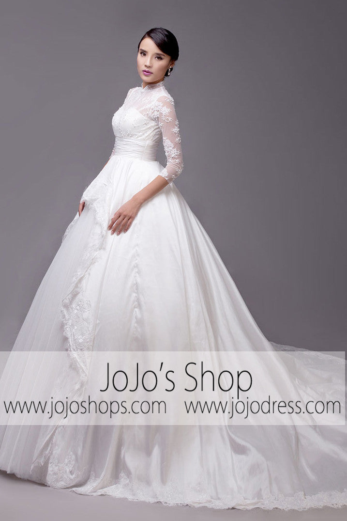 Modest Dress with Mandarin Collar and Long Sleeves | G2005