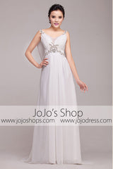 Grecian Goddess V Neck Jeweled Dress | G2006