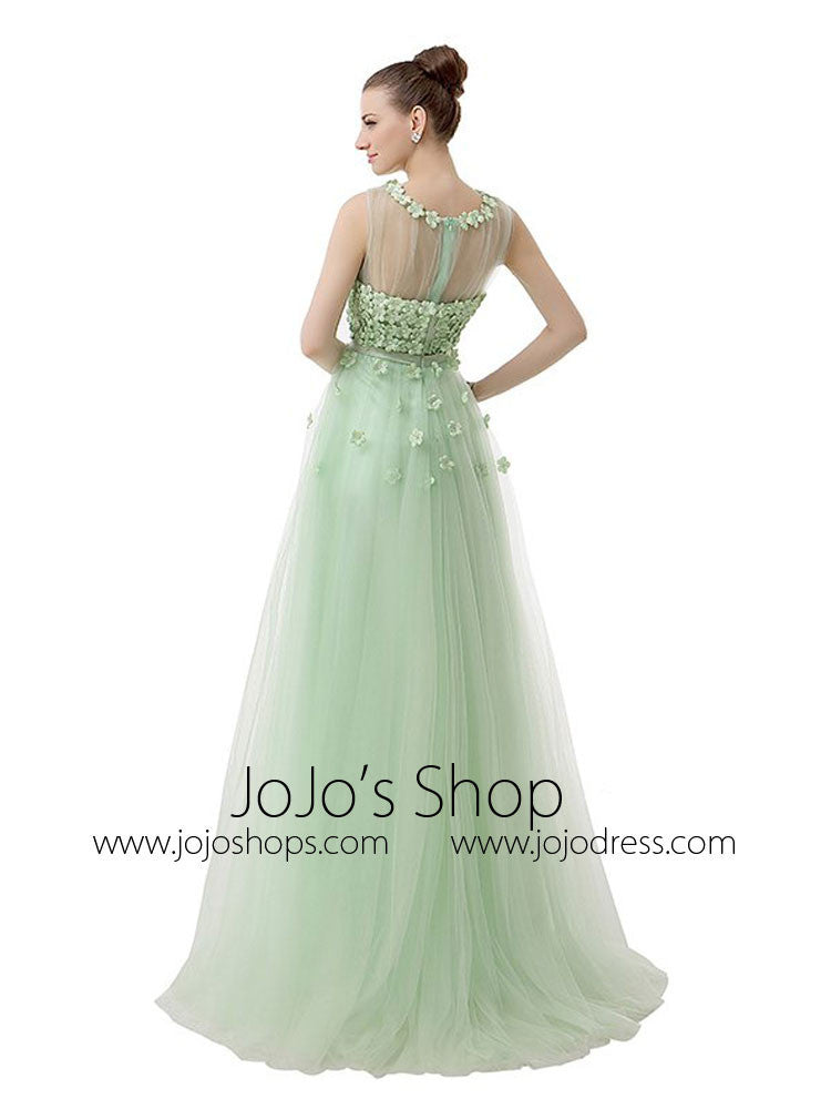 Green Tulle Formal Prom Bridesmaid Evening Dress | DV2085