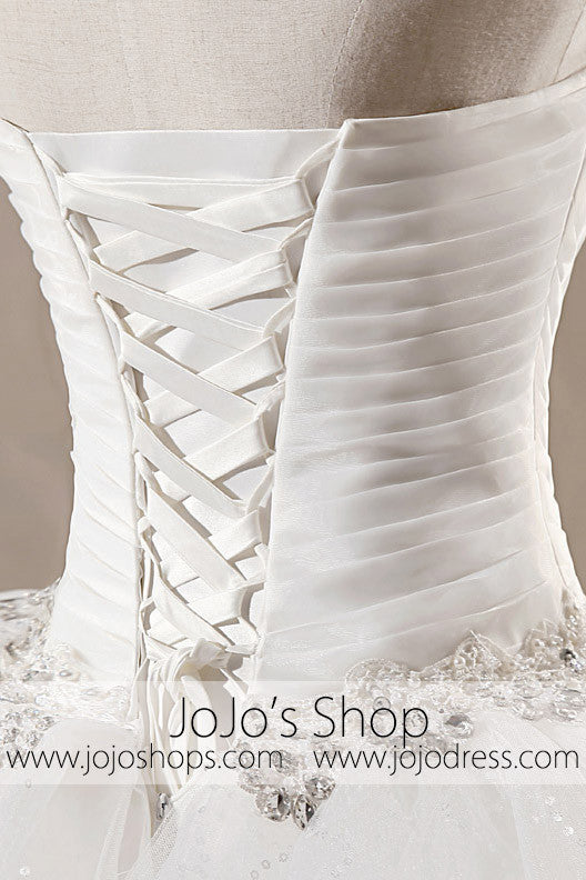 Strapless Wedding Dress | Princess Wedding Dress | Strapless Debutante Ball Gown | Tiered Ball Gown Wedding Dress