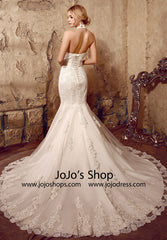 Halter Chantilly Lace Mermaid Dress | HL1002