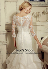 Long Sleeves Lace Fit and Flare Dress