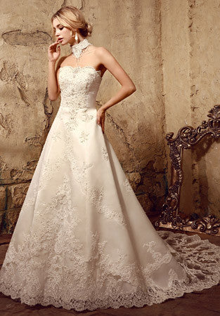 Vintage Style Lace Ball Gown Dress | HL1008