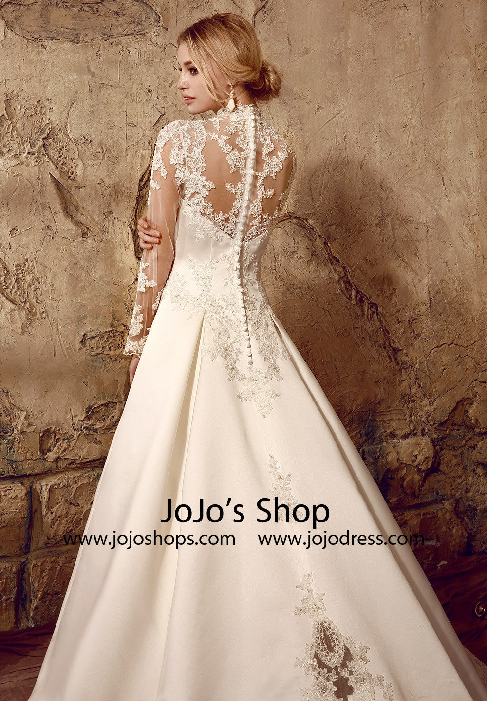 Long Sleeves Victorian Style Modest Lace Dress | HL1009