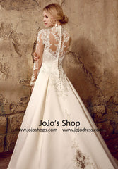 Long Sleeves Victorian Style Modest Lace Dress | HL1009