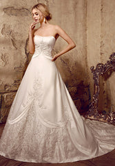 Strapless Embroidered Princess A-line Dress | HL1011