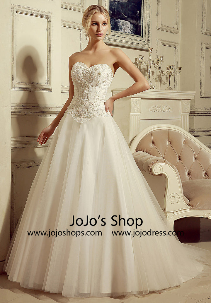 Strapless Ball Gown Style Dress with Sweetheart Neckline | HL1013