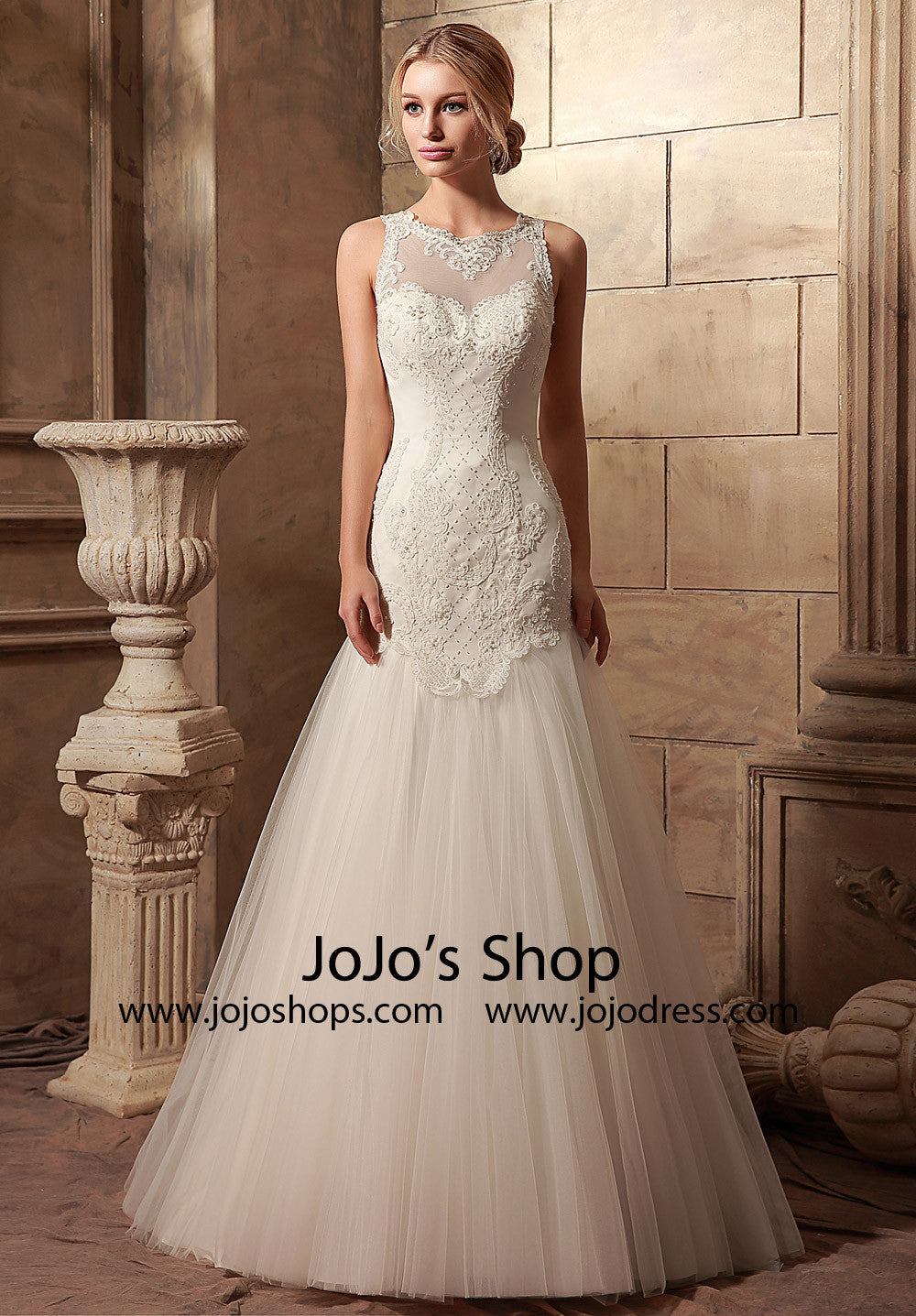 Vintage Lace Fitted A-line Dress | HL1018