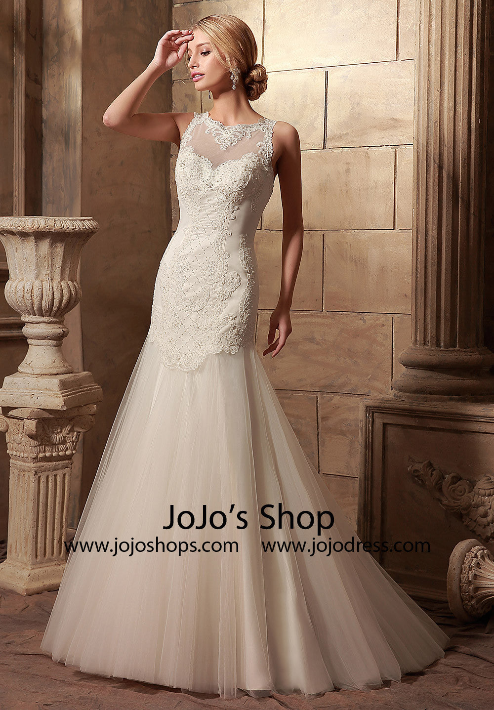 Vintage Lace Fitted A-line Dress | HL1018