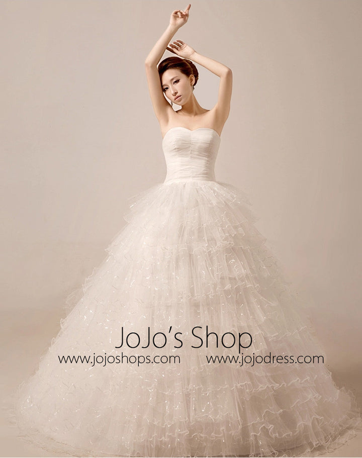 2 Piece Tiered Ball Gown Debutante Wedding Dress | MX5016