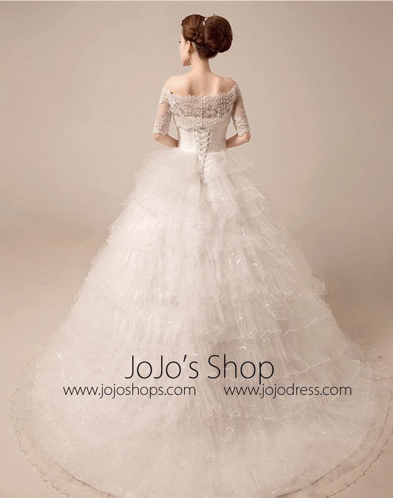 2 Piece Tiered Ball Gown Debutante Wedding Dress | MX5016