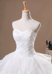 Strapless Ball Gown Princess Ruffle Wedding Dress G1092