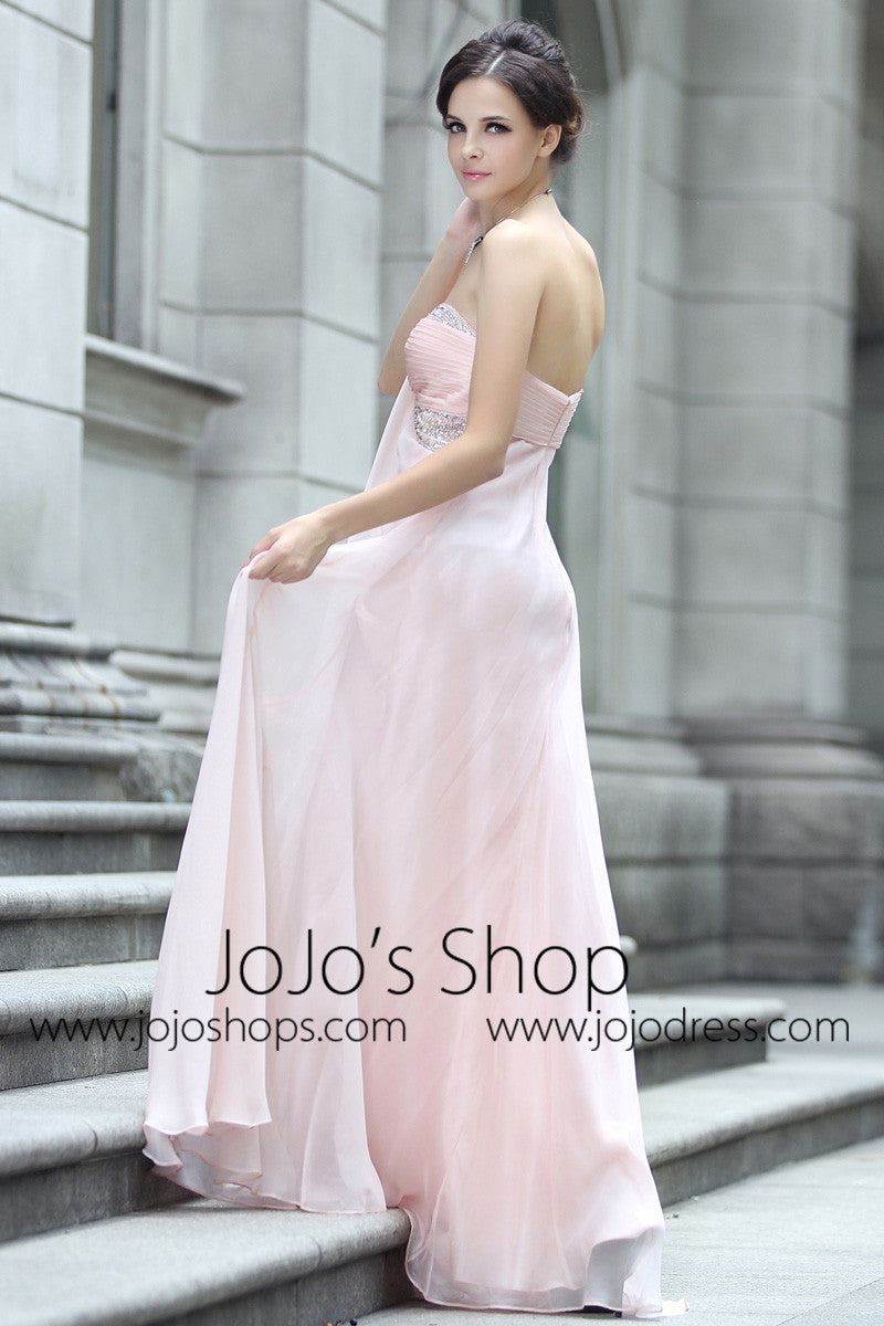 Strapless Pink Long Evening Formal Dress
