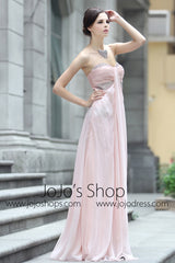 Strapless Pink Long Evening Formal Dress