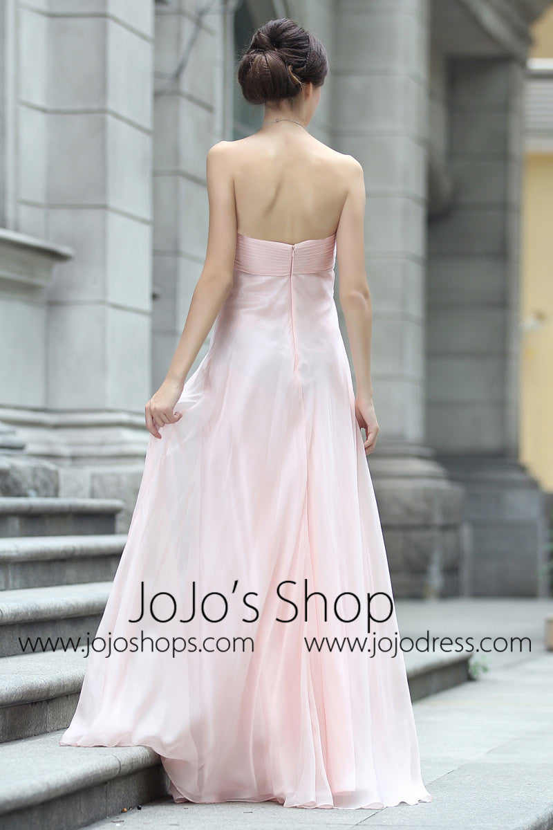 Strapless Pink Long Evening Formal Dress