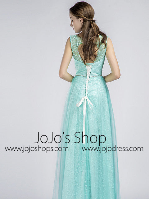 Aqua Long Beaded Prom Formal Evening Dress Aqua Long Beaded Prom Formal Evening Dress
