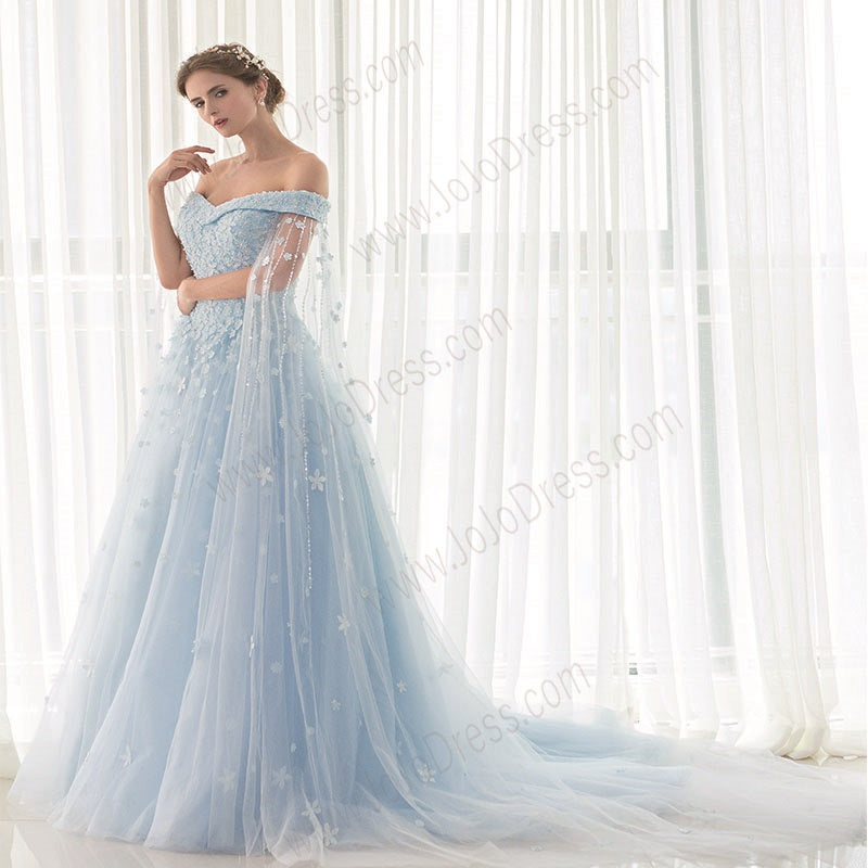 Blue Elsa Gown Prom Formal Dress EN903