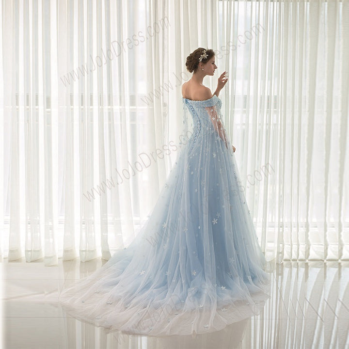 Blue Elsa Gown Prom Formal Dress EN903