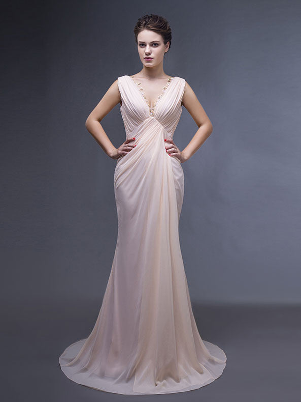 Grecian Long Formal Evening Prom Dress