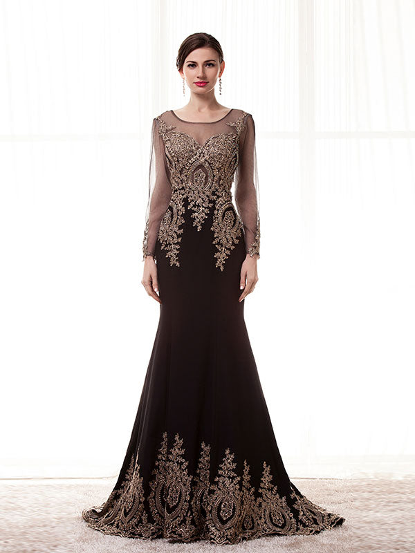 Elegant Black Mother of the Bride Dress EN126
