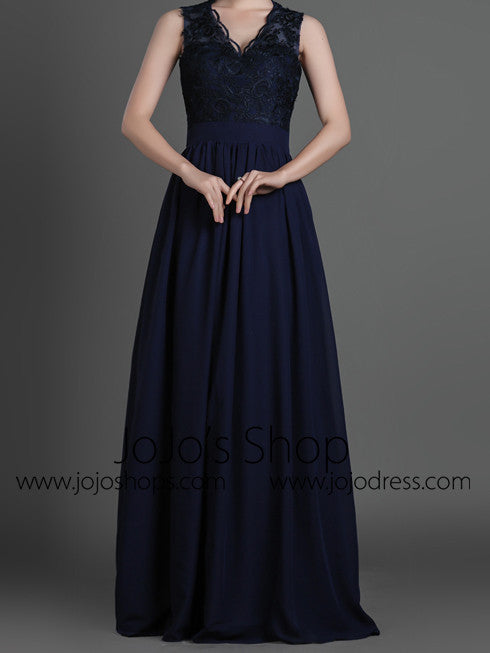 Black Lace Formal Prom Evening Dress with Keyhole Back
