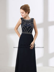 Black Sleeveless Floor Length Formal Prom Dress