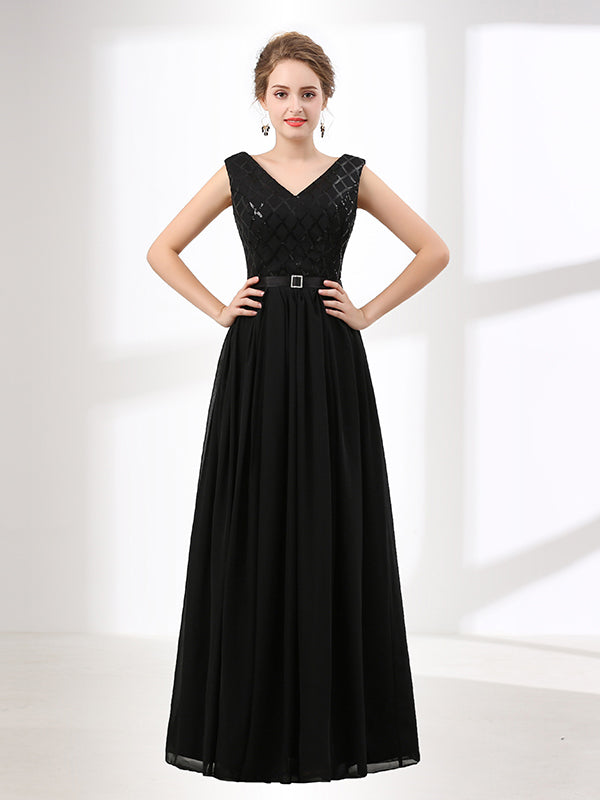 Elegant Long Black Formal Evening Dress