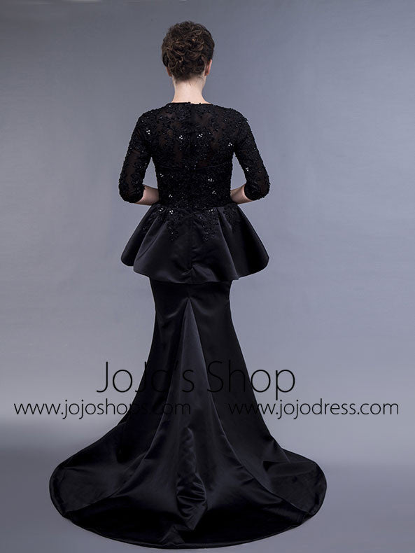 Black Long Sleeves Formal Evening Gown with Sequins