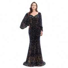 Black Sparkly Maxi Formal Evening Gown EN4608