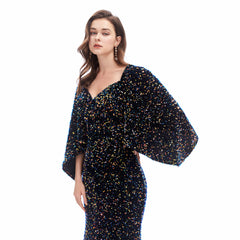 Black Sparkly Maxi Formal Evening Gown EN4608