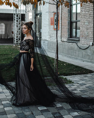 Black Tulle Wedding Veil
