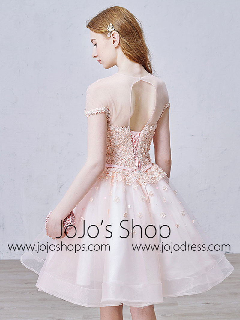 Blush Pink Tulle Short Cocktail Prom Dress Size 16 / Pink Blush Pink Tulle Short Cocktail Prom Dress Size 16 / Pink