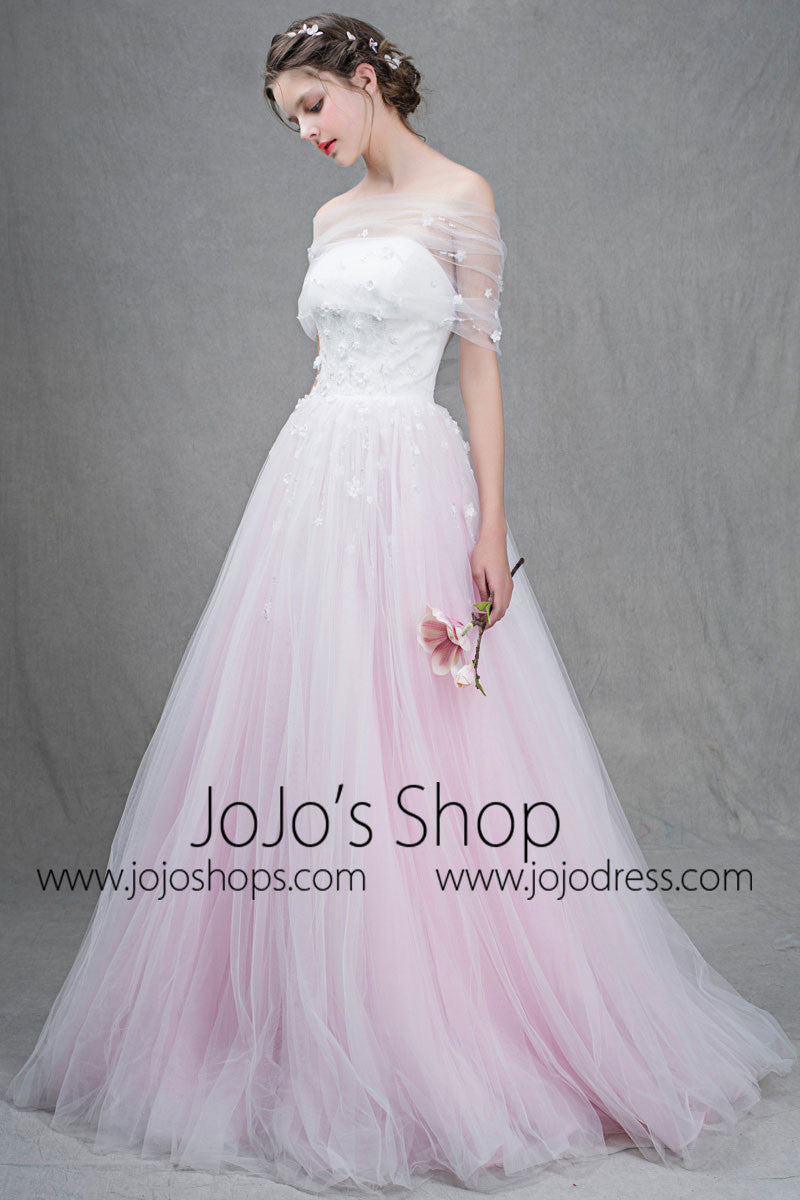 Strapless Blush Pink Princess Formal Prom Dress