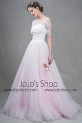 Strapless Blush Pink Princess Formal Prom Dress
