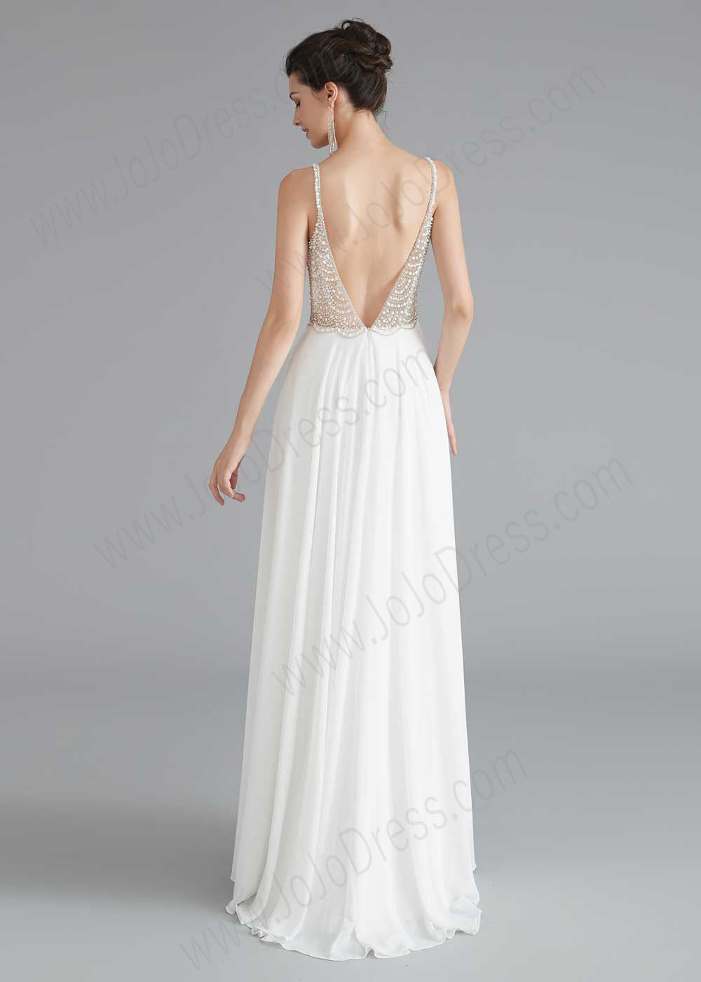 Long Chiffon Dress with Pearl top
