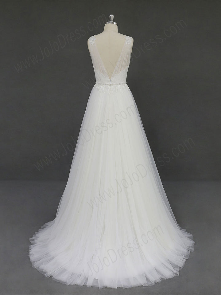 Bohemian Soft Tulle Destination Lace Wedding Dress RD2005