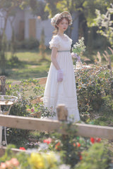 Ivory Bridgeton Lace Empire Maxi Dress VT1003